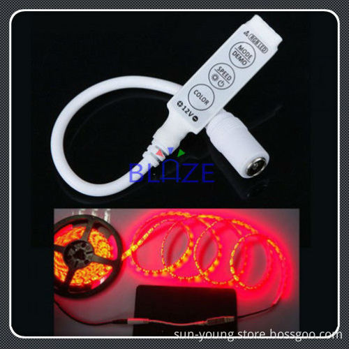 Mini RGB LED Controller 3 Key Dimmer 12V